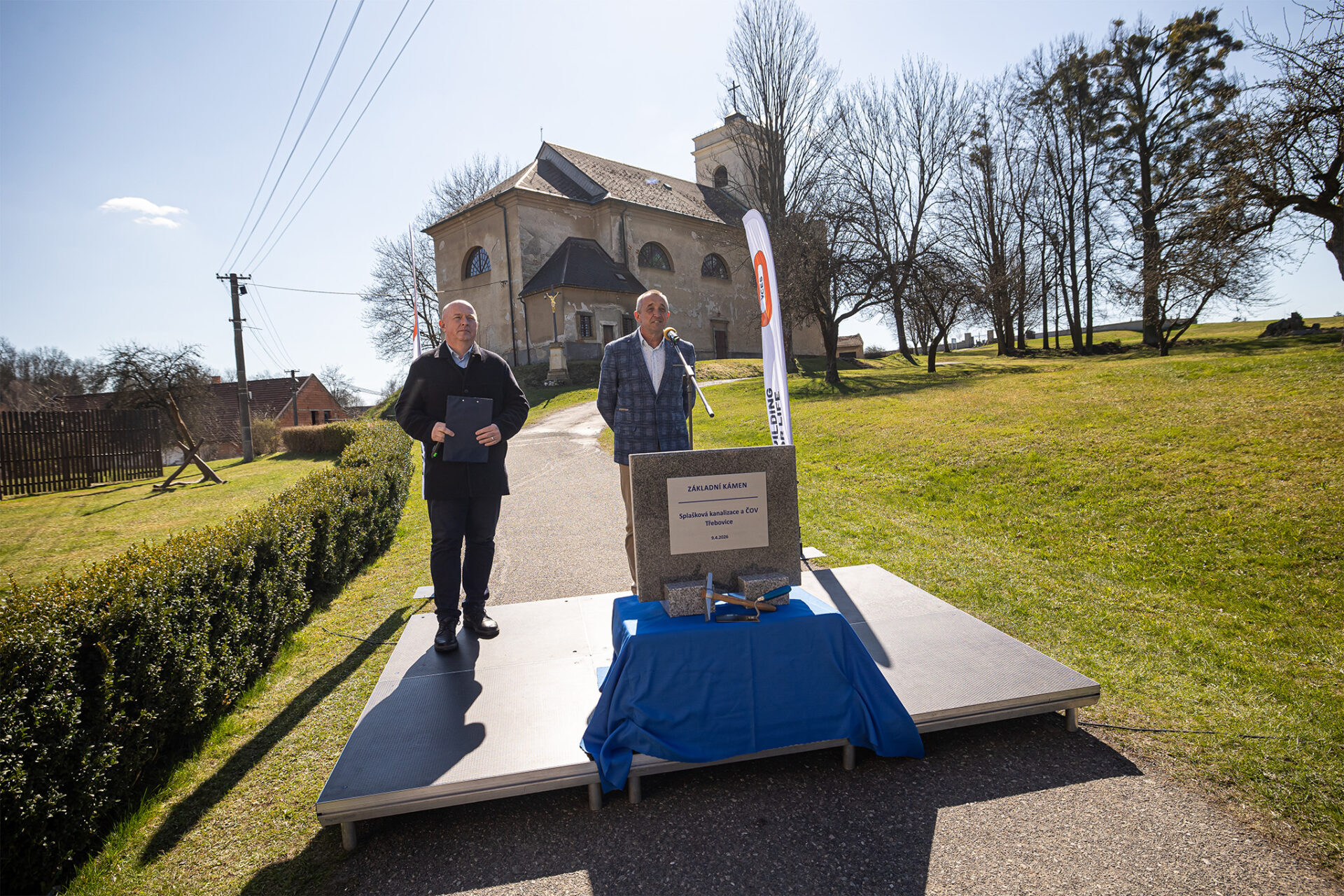 Kanalizace a ČOV Třebovice - základní kámen