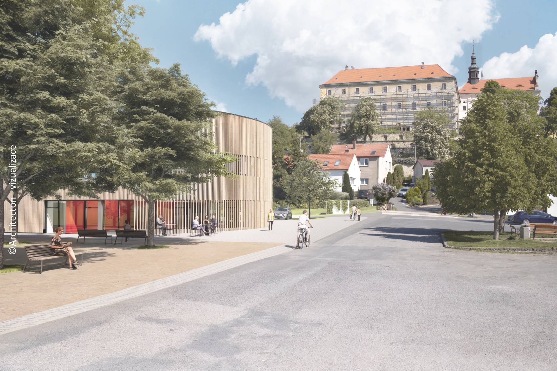 Víceúčelová hala a centrum Tuchoměřice - vizualizace
